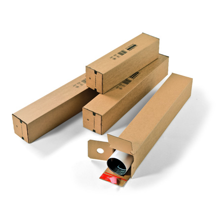 Tube carton postal carré avec fermeture adhésive CP072 Rapide et économique.